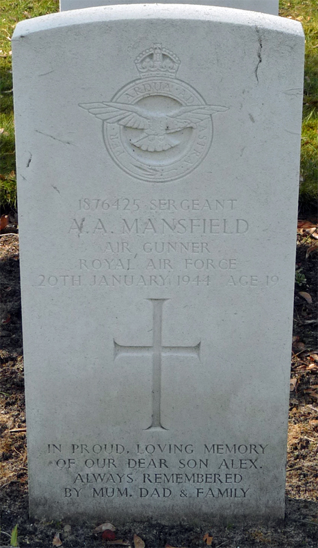 Sgt Alexander Andrew Mansfield<br/><br /><br />died January 20th, 1944